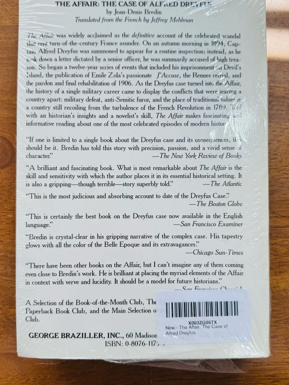 The Affair - The Case of Alfred Dreyfus by Jean-Denis Bredin Paperback